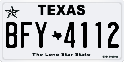 TX license plate BFY4112