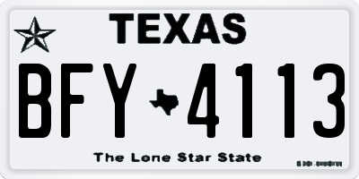 TX license plate BFY4113