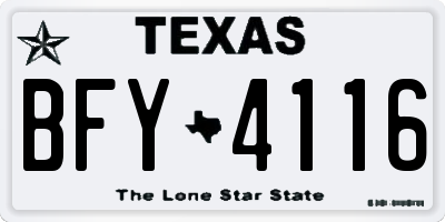 TX license plate BFY4116