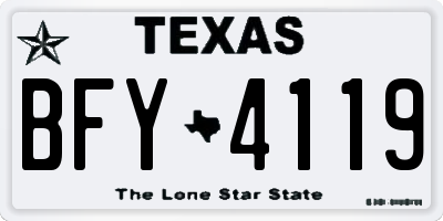 TX license plate BFY4119