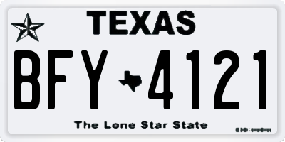 TX license plate BFY4121