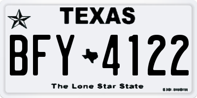 TX license plate BFY4122