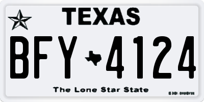 TX license plate BFY4124