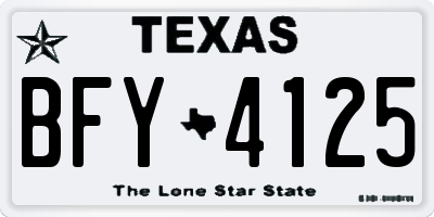 TX license plate BFY4125