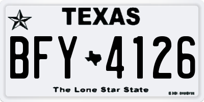 TX license plate BFY4126