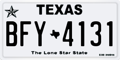TX license plate BFY4131