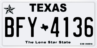 TX license plate BFY4136