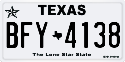 TX license plate BFY4138