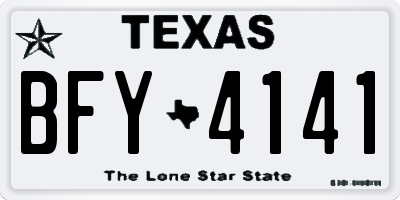 TX license plate BFY4141