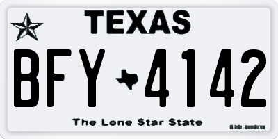 TX license plate BFY4142