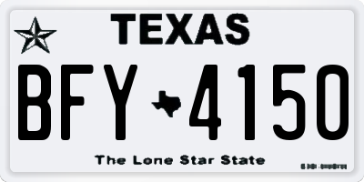 TX license plate BFY4150