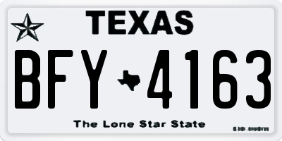TX license plate BFY4163