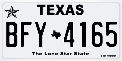TX license plate BFY4165