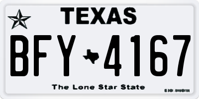 TX license plate BFY4167