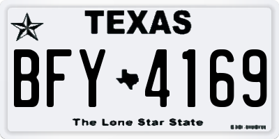 TX license plate BFY4169