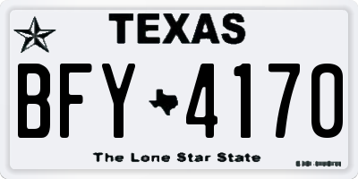 TX license plate BFY4170