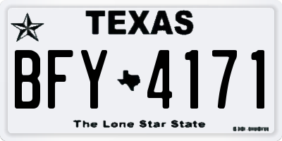 TX license plate BFY4171