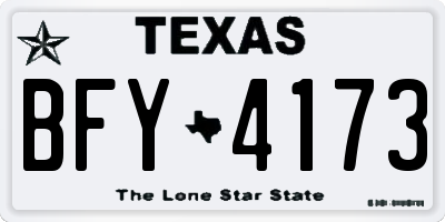 TX license plate BFY4173