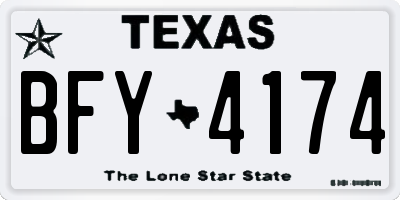 TX license plate BFY4174
