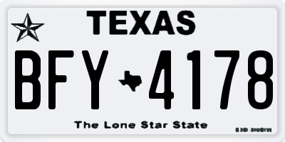 TX license plate BFY4178