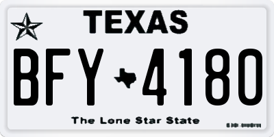 TX license plate BFY4180