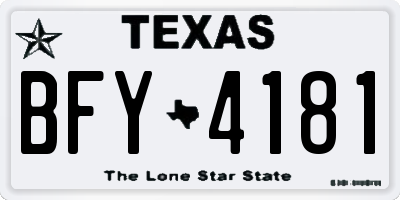 TX license plate BFY4181