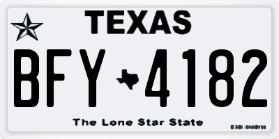 TX license plate BFY4182