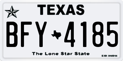 TX license plate BFY4185