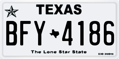 TX license plate BFY4186