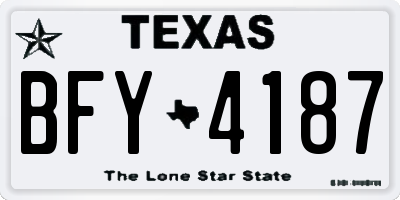 TX license plate BFY4187