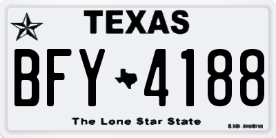 TX license plate BFY4188
