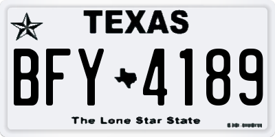 TX license plate BFY4189
