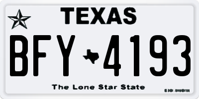 TX license plate BFY4193