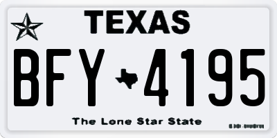 TX license plate BFY4195