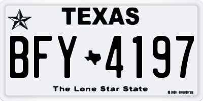 TX license plate BFY4197