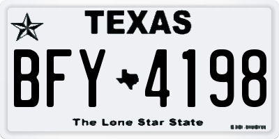 TX license plate BFY4198