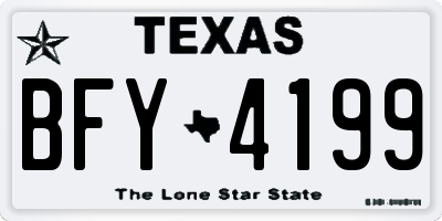 TX license plate BFY4199