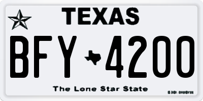 TX license plate BFY4200