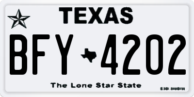 TX license plate BFY4202