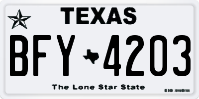 TX license plate BFY4203
