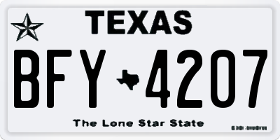TX license plate BFY4207