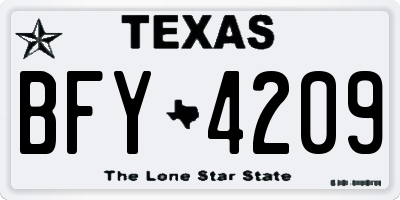 TX license plate BFY4209