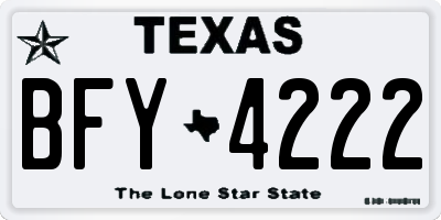 TX license plate BFY4222