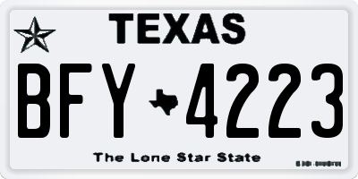 TX license plate BFY4223