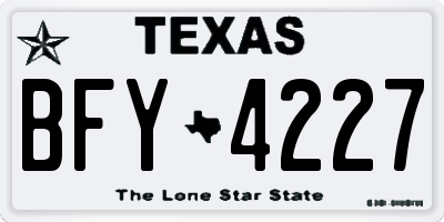 TX license plate BFY4227