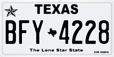 TX license plate BFY4228