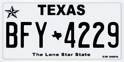 TX license plate BFY4229