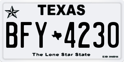 TX license plate BFY4230