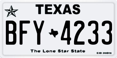 TX license plate BFY4233