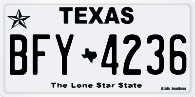 TX license plate BFY4236